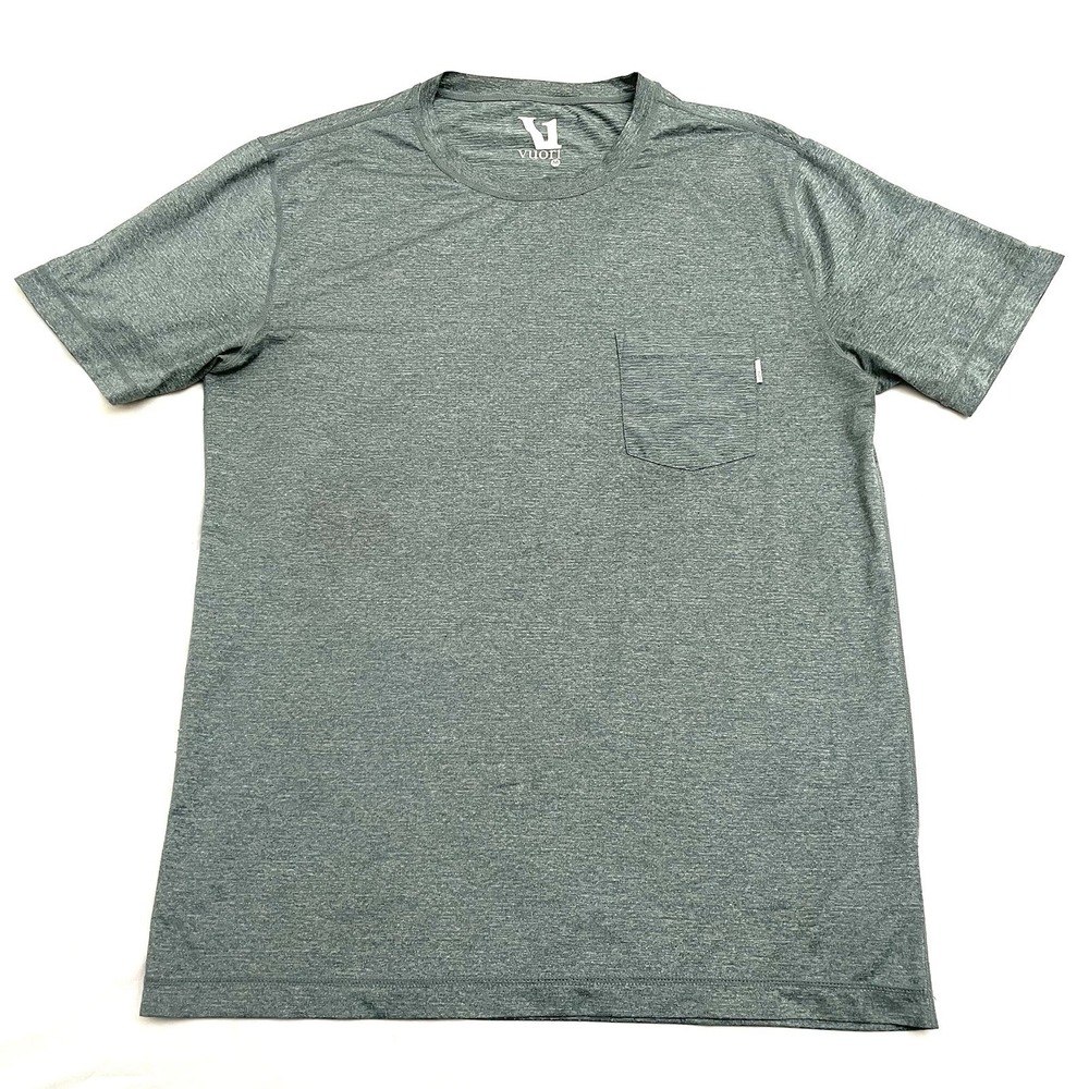 Vuori Tradewind Performance Pocket T Shirt Medium Gray Stretch Quick Dry Wicking
